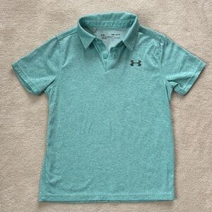 Under Armour Boys size Medium Aqua / Teal Polo Shirt.